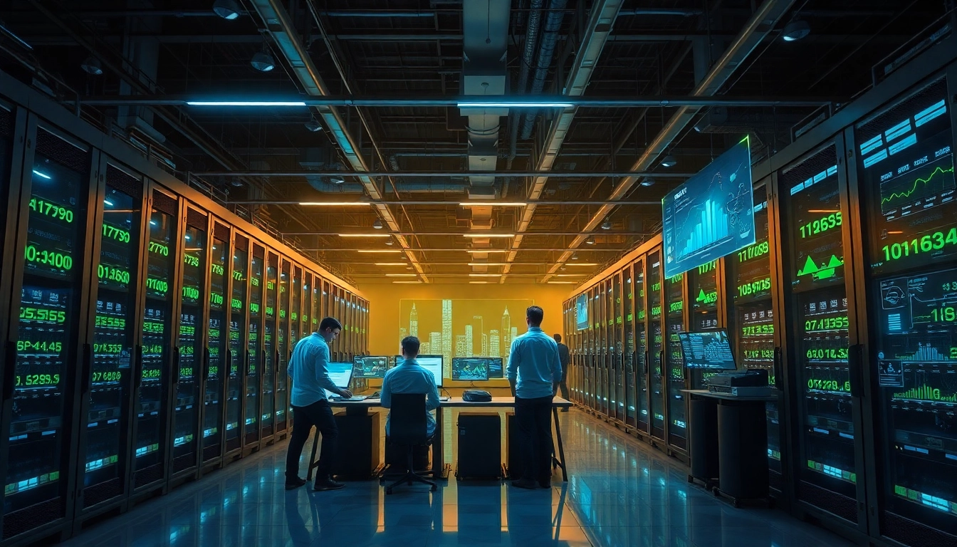 Modern cloud mining facility showcasing advanced technology and collaboration in top cloud mining.