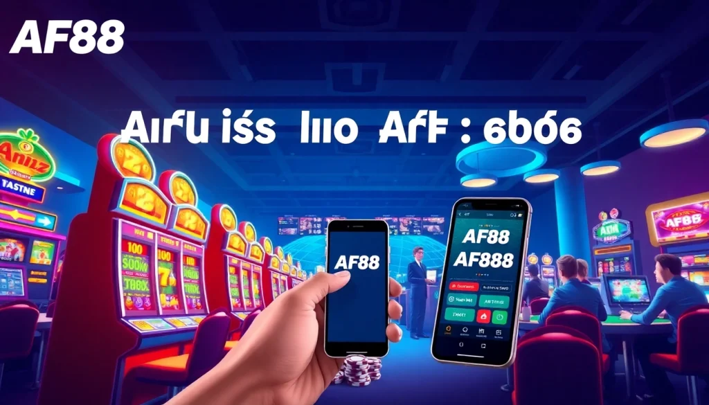 Engaging AF88 online gambling platform scene with vibrant games and user-friendly interface.