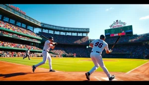mlb중계 실시간으로 경기 중인 야구 선수들이 힘차게 활동하는 모습