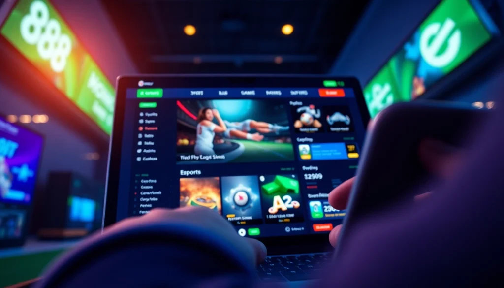 Engaging visual of 888new online betting experience showcasing diverse gaming options.