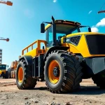 Showcasing the AF88 tractor in action at a dynamic construction site scene.