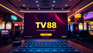 TV88 homepage interface showcasing modern online gaming features and promotions.