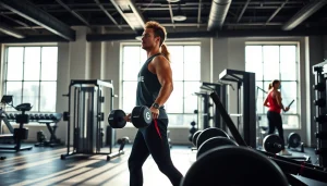 Engage with the dynamic workout scene featuring 888new fitness challenges in a modern gym setup.