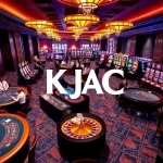 KJC AC: Exciting casino scene full of players enjoying blackjack and roulette.