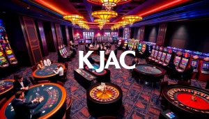 KJC AC: Exciting casino scene full of players enjoying blackjack and roulette.