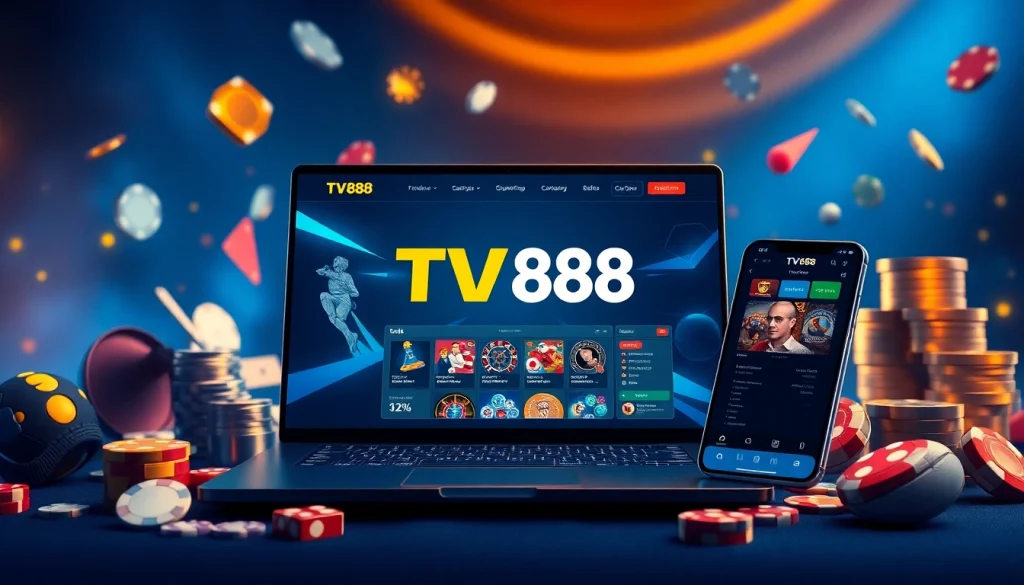 Engaging user experience on TV88 online gambling platform with vibrant interface