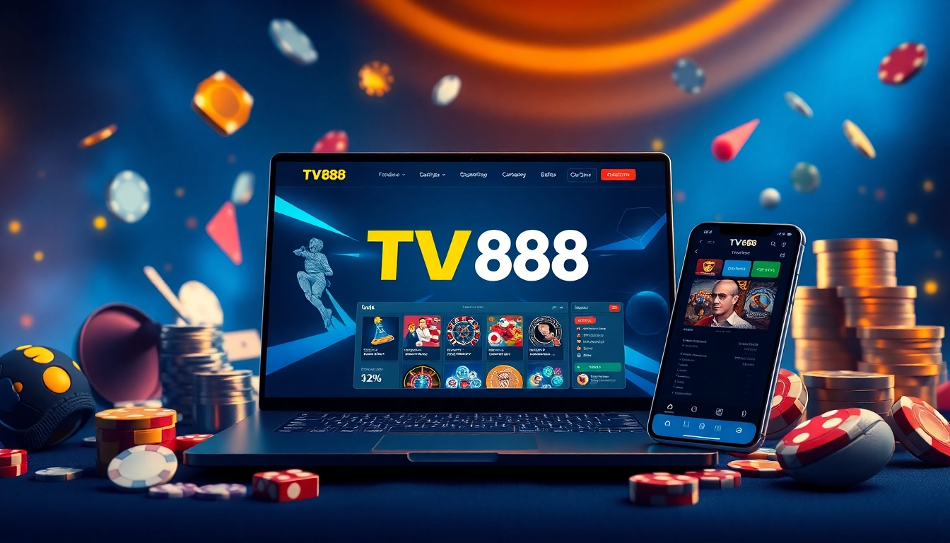 Engaging user experience on TV88 online gambling platform with vibrant interface