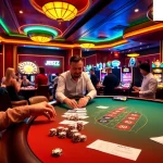 Excited players enjoying the thrill of gaming at a luxurious casino featuring jeetbuzz লগইন.