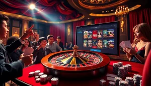 Engaging players in a vibrant casino setting, emphasizing the link vào lc88 for an exciting online gambling experience.