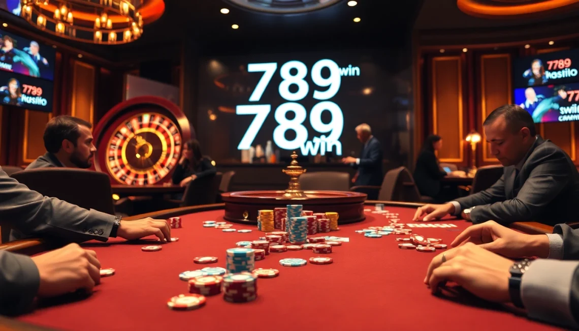 Experience the excitement of 789 win with vibrant poker chips at a luxurious casino table.