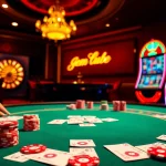 Experience thrill at gem uu88 poker table with vibrant chips and illuminated slots.