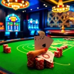 A player wins big at AF88 with vibrant casino chips on a poker table, illuminated by inviting lights.