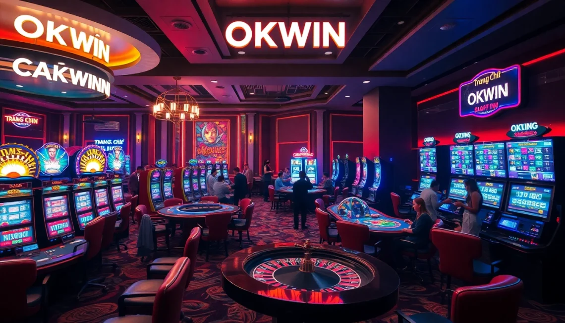 Experience thrilling gambling at trang chủ okwin with vibrant casino games and excited players.