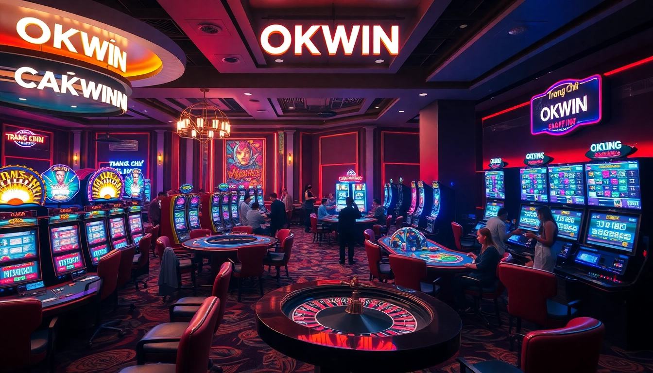 Experience thrilling gambling at trang chủ okwin with vibrant casino games and excited players.