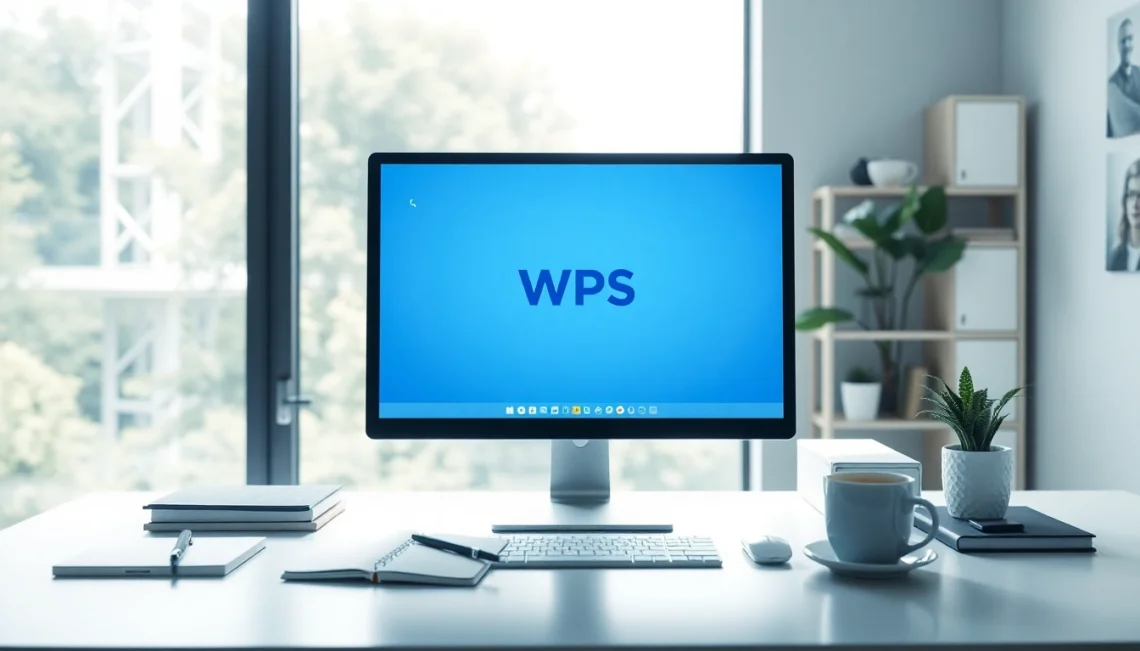 WPS电脑版 interface displayed on a modern office desktop in a professional workspace.