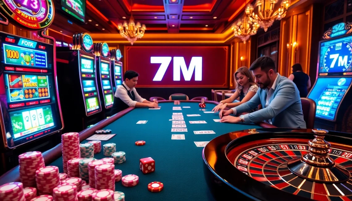 Experience the excitement of gambling with 7m poker chips on a luxury casino table