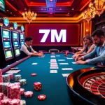 Experience the excitement of gambling with 7m poker chips on a luxury casino table