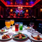 Dinner sxm at Club Noir featuring exquisite dishes and cocktails in an elegant nightlife atmosphere.