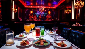 Dinner sxm at Club Noir featuring exquisite dishes and cocktails in an elegant nightlife atmosphere.