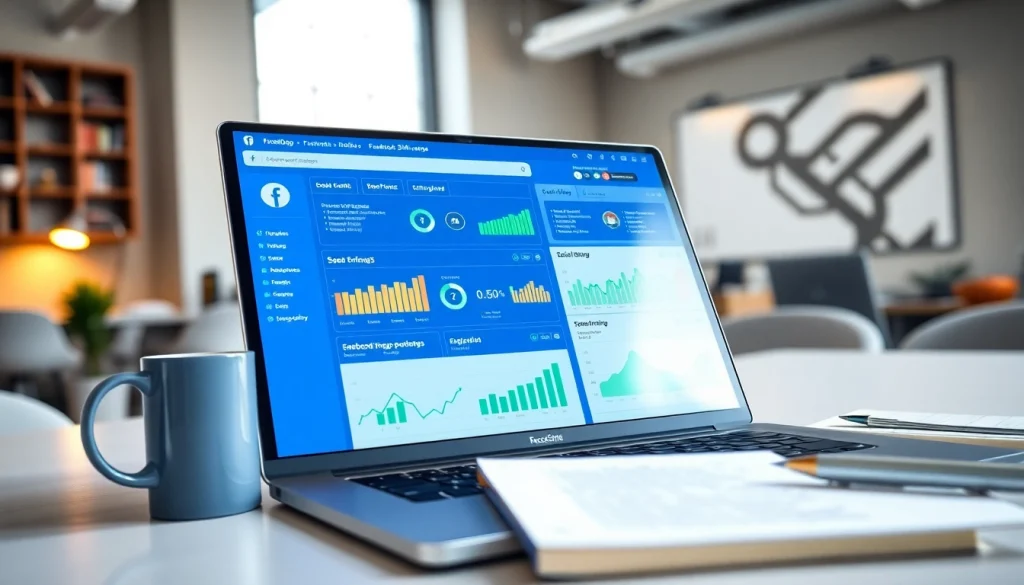 Boost social media growth with a professional facebook smm panel on a laptop.