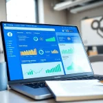 Boost social media growth with a professional facebook smm panel on a laptop.
