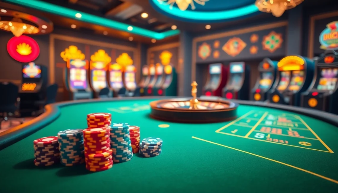 Experience the thrilling online gambling atmosphere at nhà cái gg88 with vibrant casino visuals and engaging gameplay.