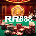 Experience the excitement at Nhà cái RR88 with professional poker players strategizing at an elegant table.