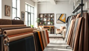 Bekijk de schone en opvallende skai leer stoffen in deze professionele showroom