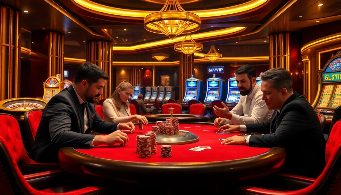 Experience the thrill of winning at 6L777.VIP with vibrant casino visuals showcasing high-stakes gambling.