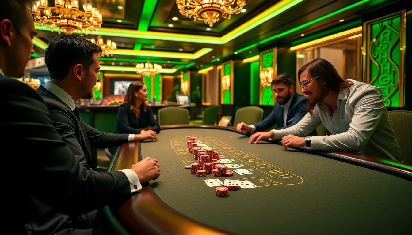 Experience the excitement of gambling at tha-bet with vibrant casino gaming tables.
