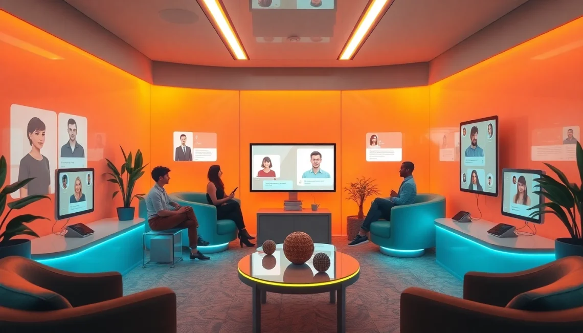 Engaging digital chatroom scene highlighting sex chat ai interactions.