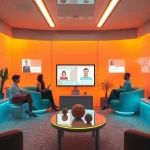 Engaging digital chatroom scene highlighting sex chat ai interactions.