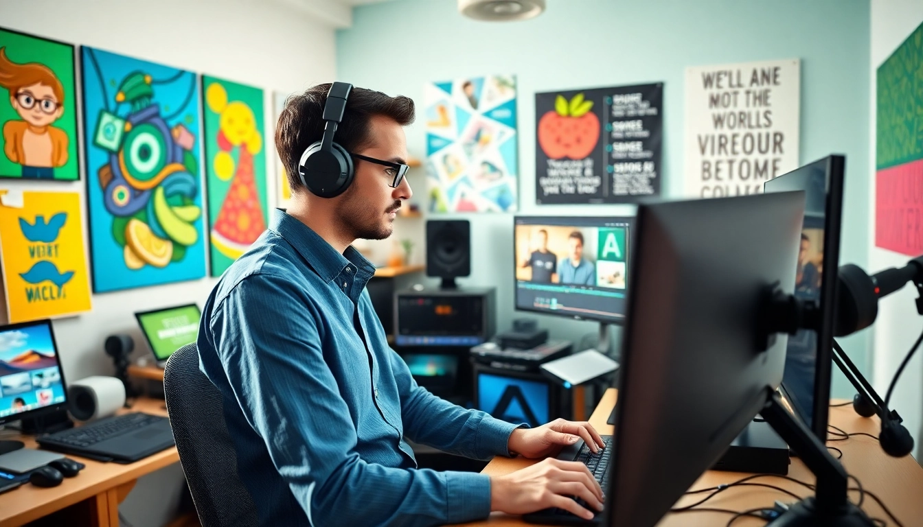 Learn how to get paid for content creation fast with a digital creator in action in a vibrant studio.