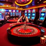 Players enjoying exciting casino games at LC 88 with vibrant slot machines and poker tables.