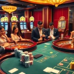 Khela88 VIP players engaging in high-stakes gaming at a luxurious casino table.