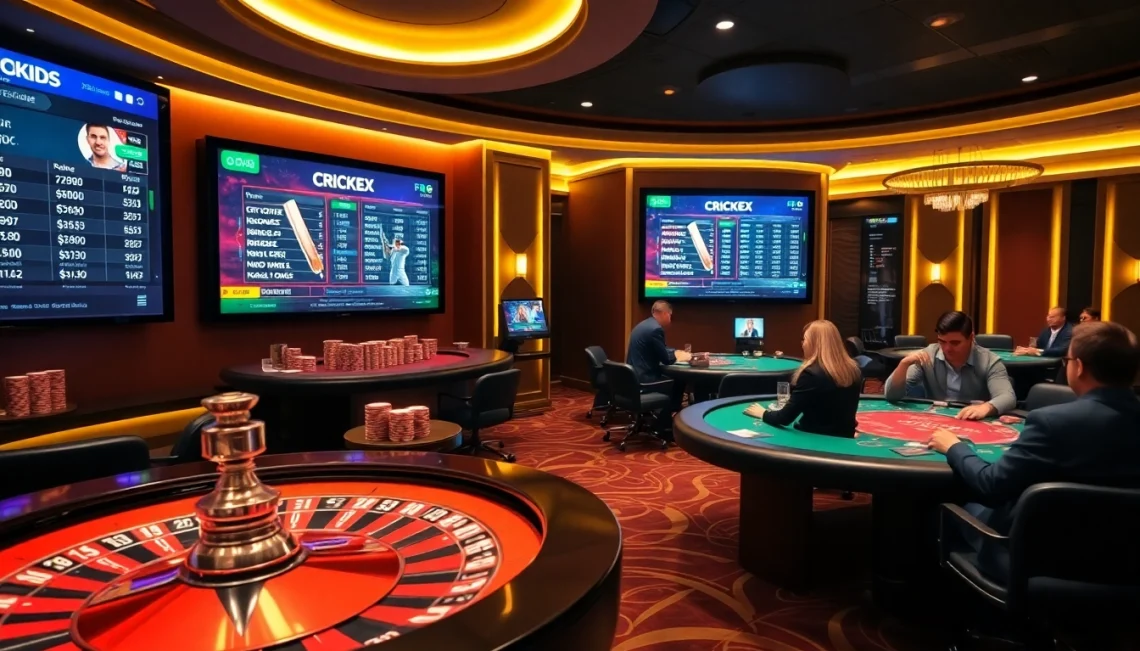 Experience the excitement of crickex with vibrant casino tables and thrilling betting action.
