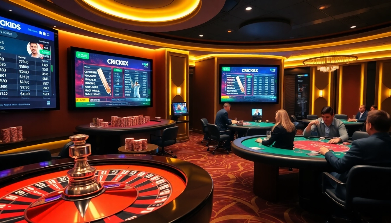 Experience the excitement of crickex with vibrant casino tables and thrilling betting action.