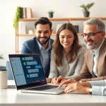 Enhance your customer engagement using WhatsApp Business CRM in a professional office setting.