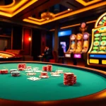Players enjoy the excitement of AF88 online casino with poker chips and roulette.