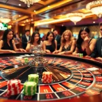 Exciting gambling experience at trang chủ rr88 with players at a roulette table.