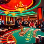 Experience thrilling gameplay at LC 88’s vibrant casino tables with poker chips and cards.