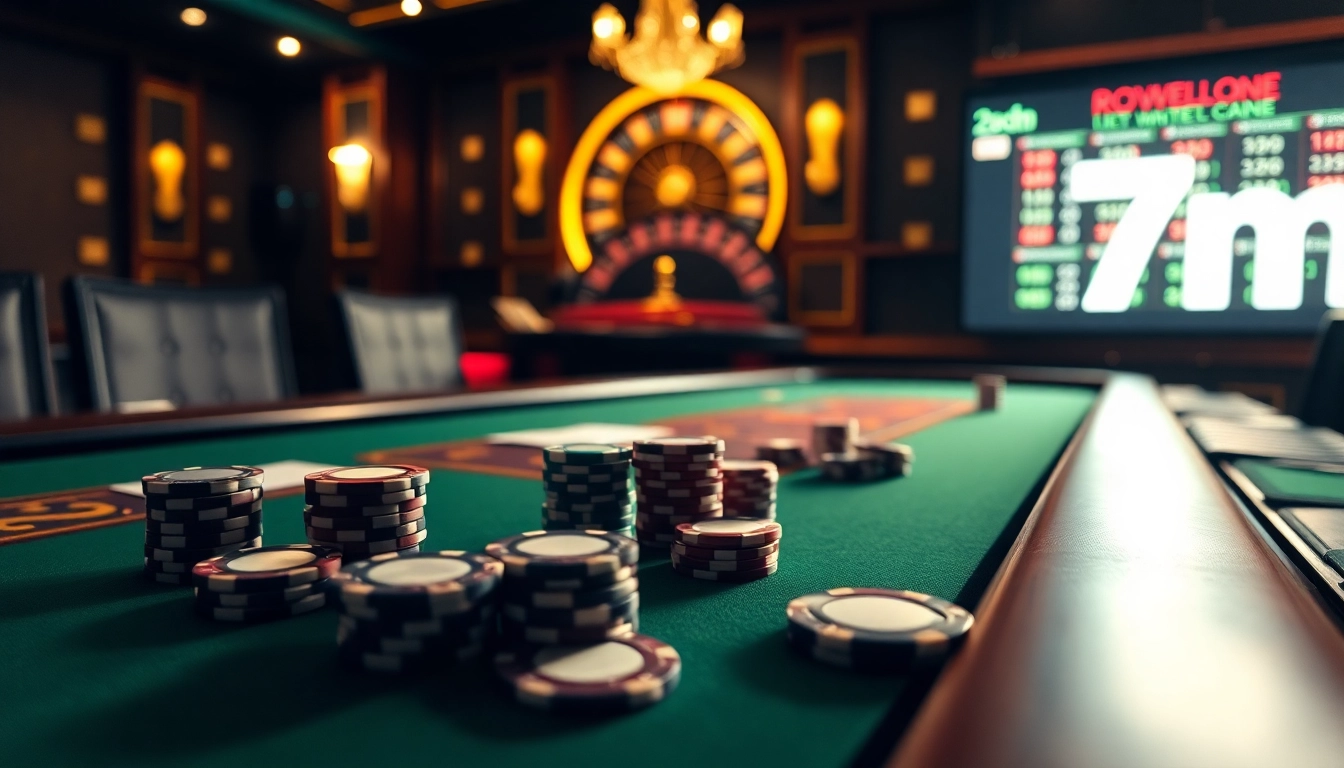 Experience the thrill of live casino action with 7m poker tables and betting interfaces.