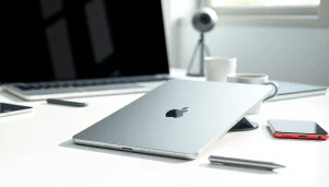 Usa el iPad Air M2 en un entorno de trabajo moderno y elegante con tecnología minimalista.