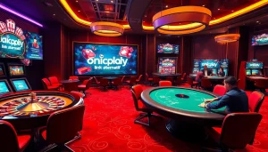 Experience the thrill of online gambling with link alternatif onicplay in an upscale casino setting.