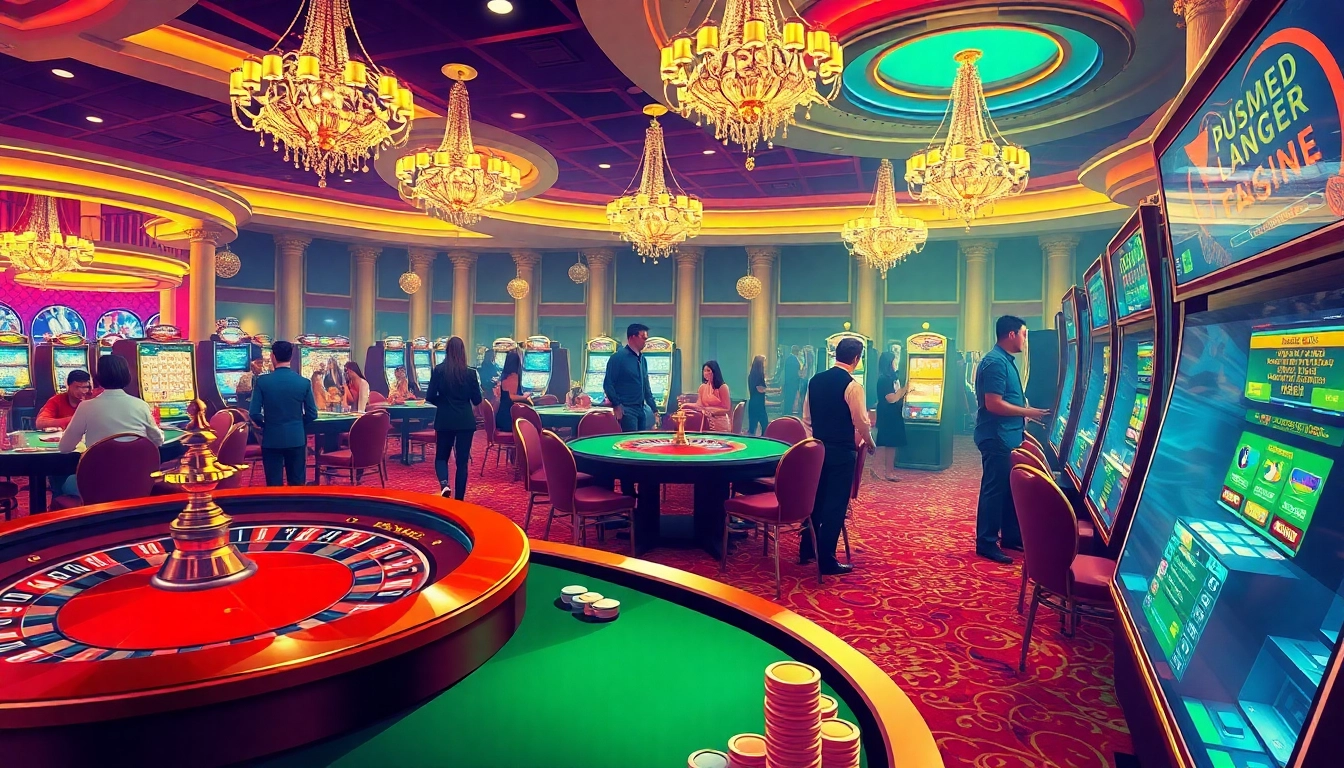 Exciting casino scene with vibrant games and players enjoying k9k9 excitement