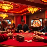Experience the thrill of 68 game bài with players engaged in high-stakes action at a luxury casino table.