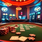 Enjoy the thrill of winning with seven77 at an elegant casino poker table filled with vibrant chips and cards.