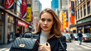 레플리카사이트의 고급스러운 가방과 액세서리를 선보이는 패션 모델