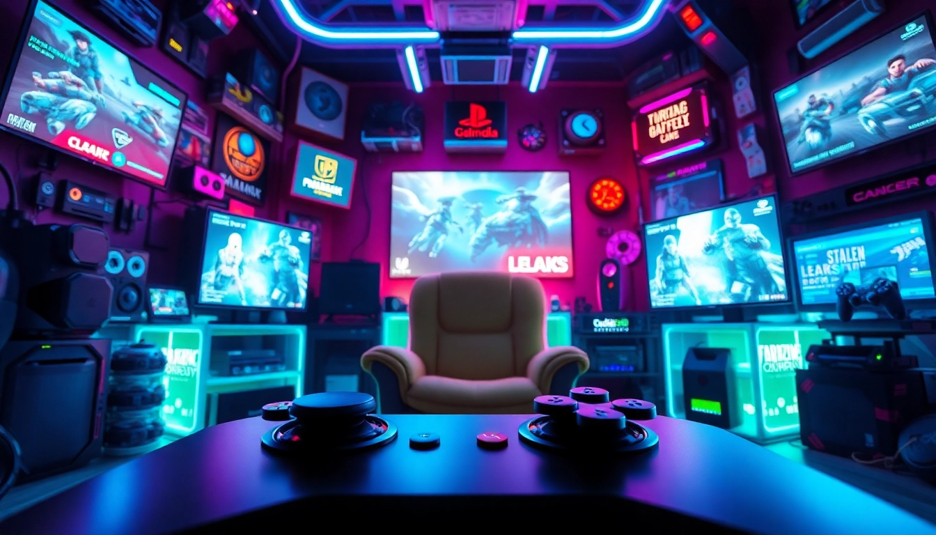 Visual representation of the latest leaks in gaming 2026 in a vibrant gaming environment.