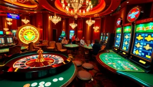 Experience thrilling gameplay at https://thabet77.org/ with luxurious casinos, vibrant slot machines, and excited players.